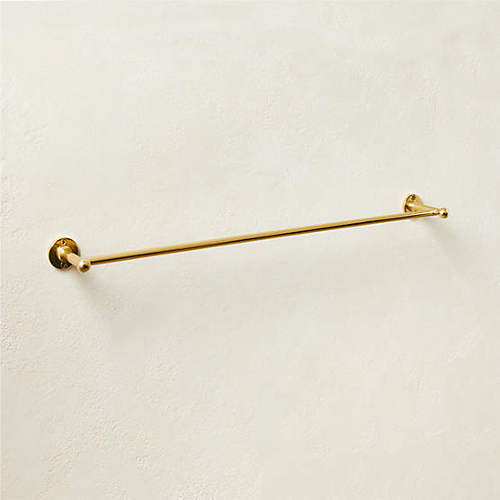 Boule-Inspired Polished Brass Towel Bar 24"