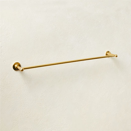 Boule-Inspired Polished Brass Towel Bar 24"