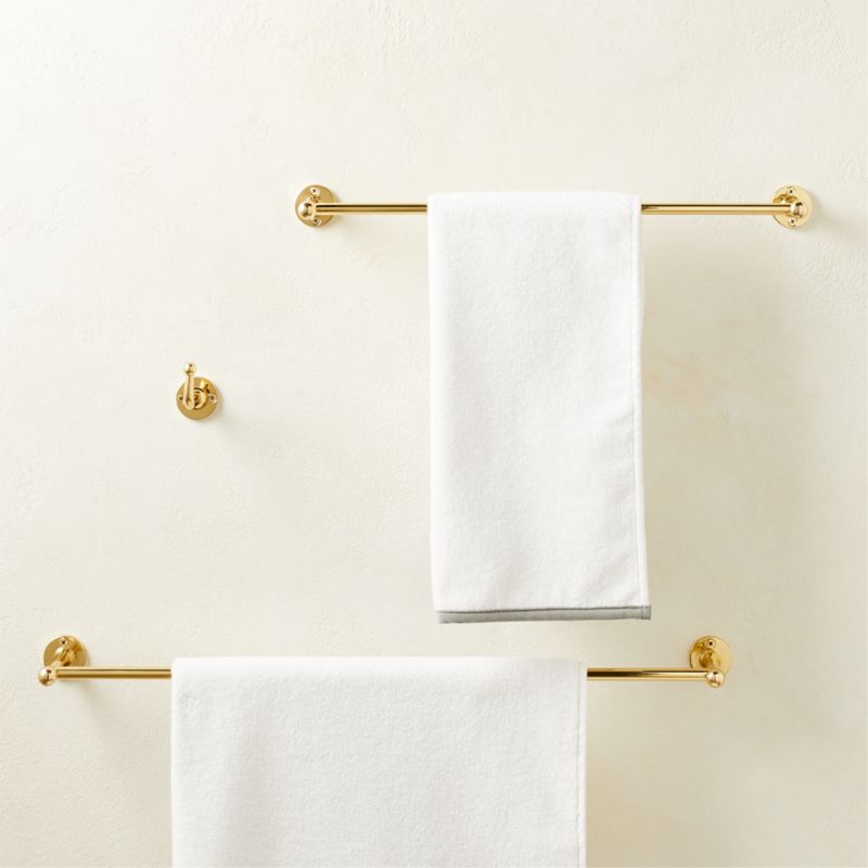 Boule-Inspired Polished Brass Towel Bar 18" - image 5 of 6