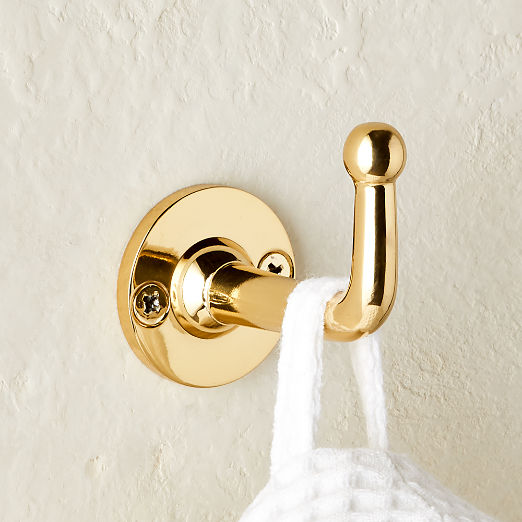 Boule-Inspired Polished Brass Wall Mount Hook