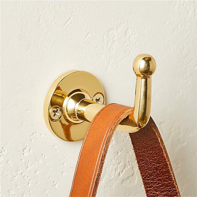 Boule-Inspired Polished Brass Wall Mount Hook