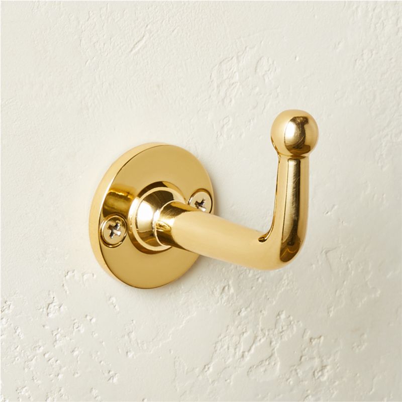 Boule-Inspired Polished Brass Wall Mount Hook - image 0 of 6