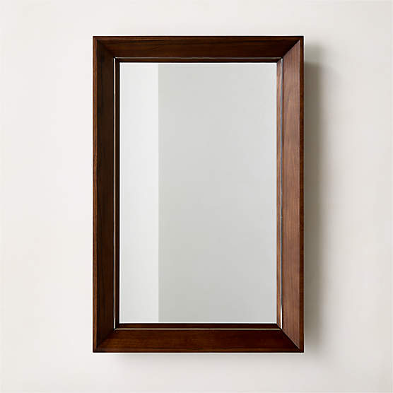 Boulevard Oak Wood Rectangular Wall Mirror 24"x36"