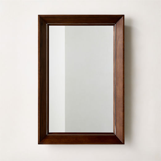 Boulevard Oak Wood Rectangular Wall Mirror 24"x36"