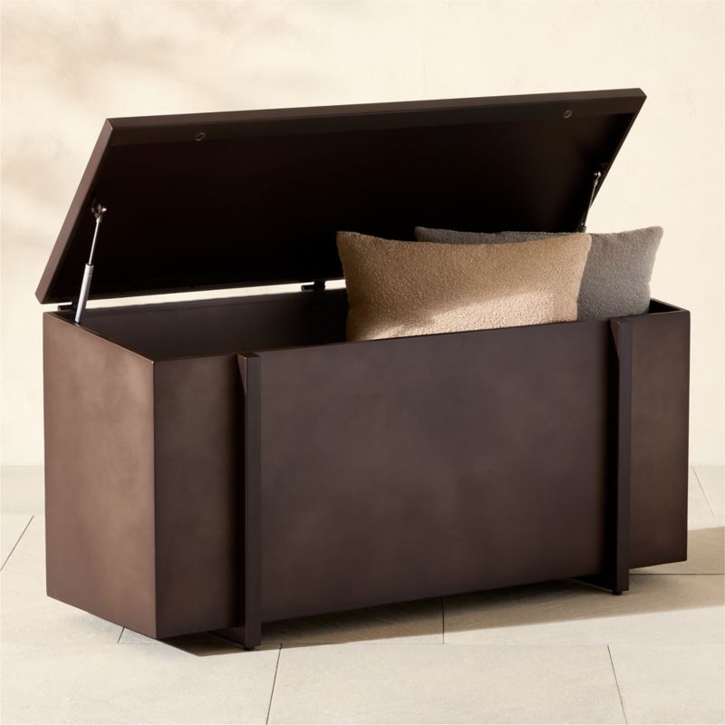 Boulton Dark Bronze Steel Indoor/Outdoor Storage Trunk - image 2 of 4