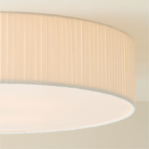 Boum Pleated Linen Drum Flush Mount Light 34"