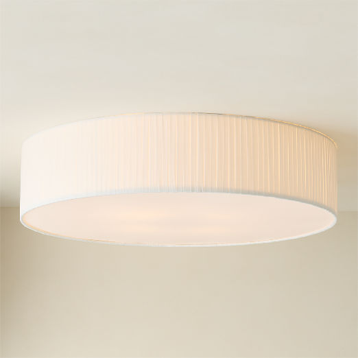 Boum Pleated Linen Drum Flush Mount Light 34"