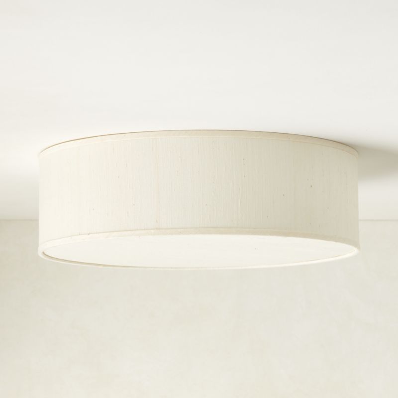 Boum Raw Silk Drum Flush Mount Light 19.75" - image 2 of 5