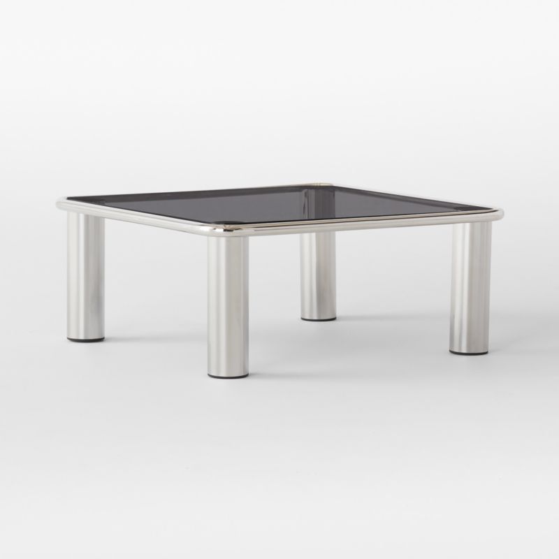 Bovisio 35.5" Square Smoked Glass Coffee Table by Gianfranco Frattini - image 4 of 6