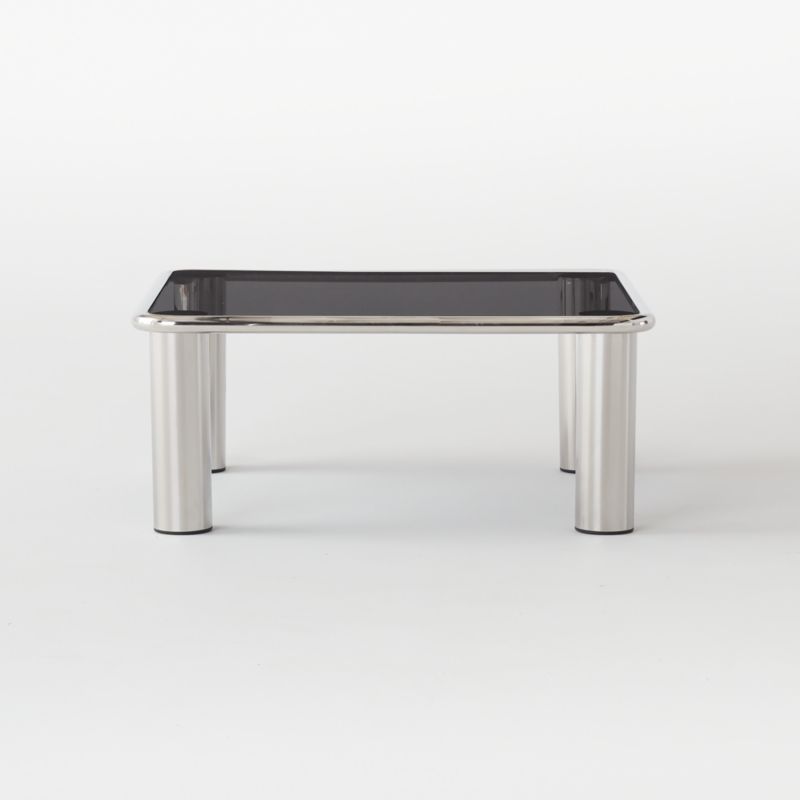 Bovisio 35.5" Square Smoked Glass Coffee Table by Gianfranco Frattini - image 3 of 6