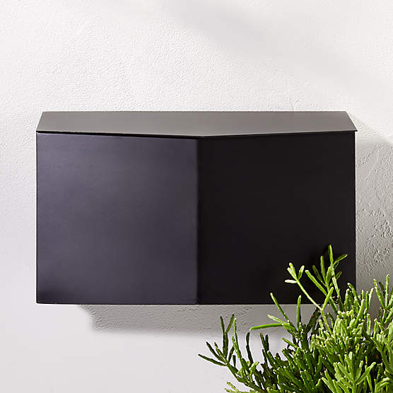 Bow Angled Black Wall-Mounted Mailbox