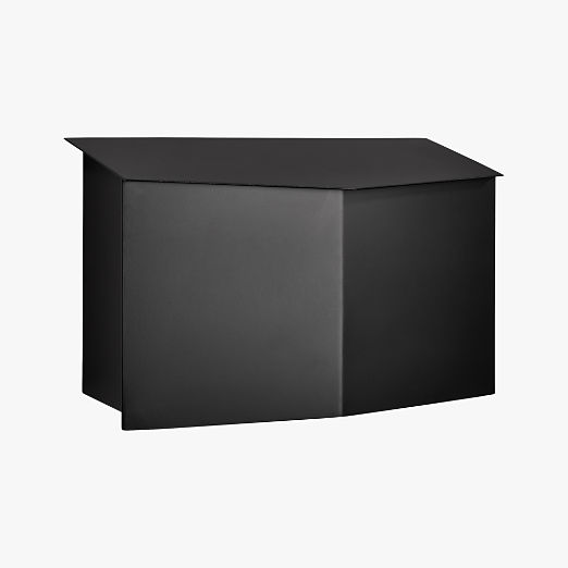 Bow Angled Black Wall-Mounted Mailbox