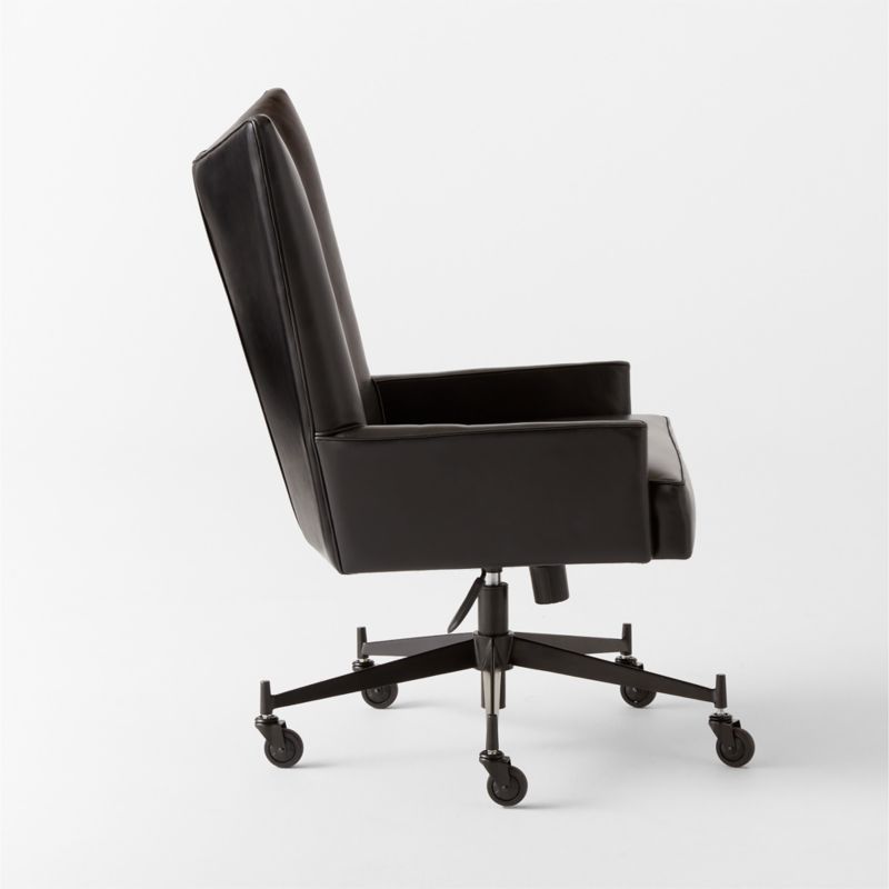 Bowtie Black Leather Office Chair Model 3002 by Paul McCobb - image 5 of 8