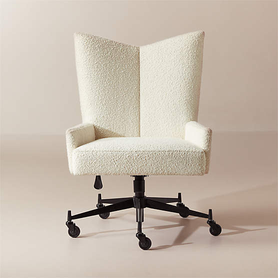 Bowtie Cream Boucle Office Chair Model 3002 by Paul McCobb