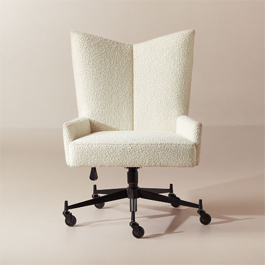 Bowtie Cream Boucle Office Chair Model 3002 by Paul McCobb