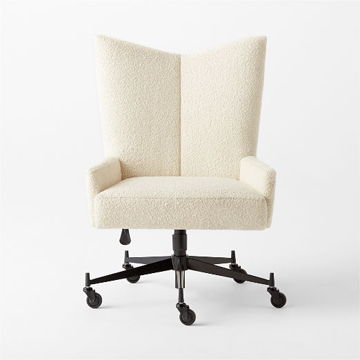 Bowtie Cream Boucle Office Chair Model 3002 by Paul McCobb