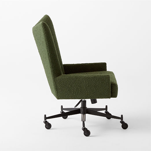 Bowtie Green Boucle Office Chair Model 3002 by Paul McCobb