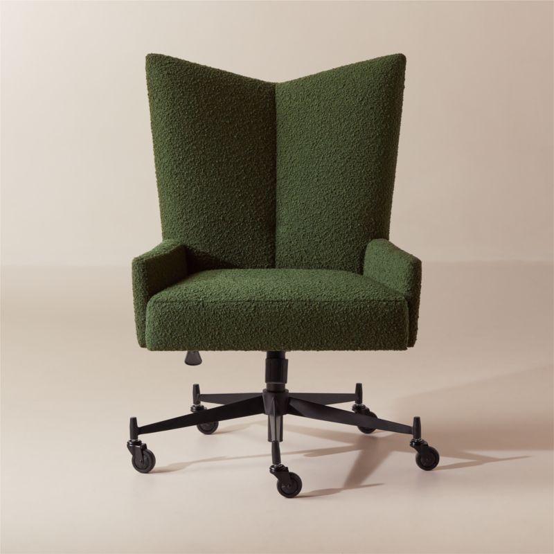 Bowtie Green Boucle Office Chair Model 3002 by Paul McCobb - image 0 of 8