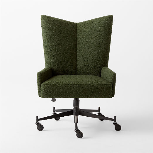 Bowtie Green Boucle Office Chair Model 3002 by Paul McCobb