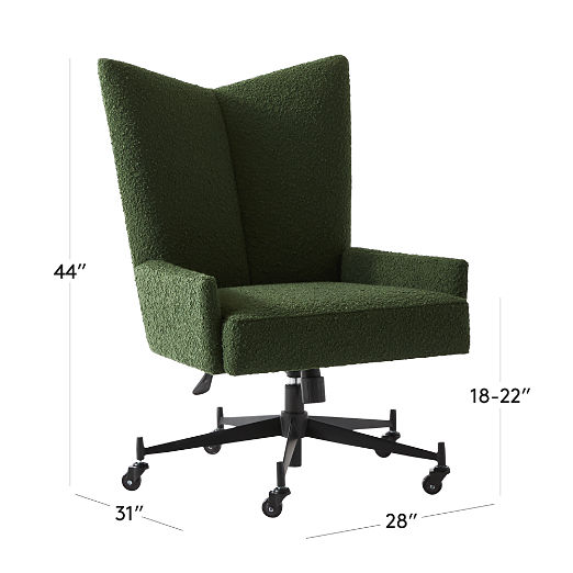 Bowtie Green Boucle Office Chair Model 3002 by Paul McCobb