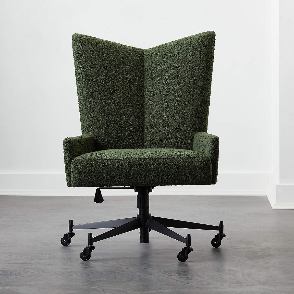 Bowtie Green Boucle Office Chair Model 3002 + Reviews CB2