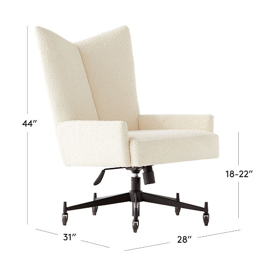 Bowtie Cream Boucle Office Chair Model 3002 by Paul McCobb