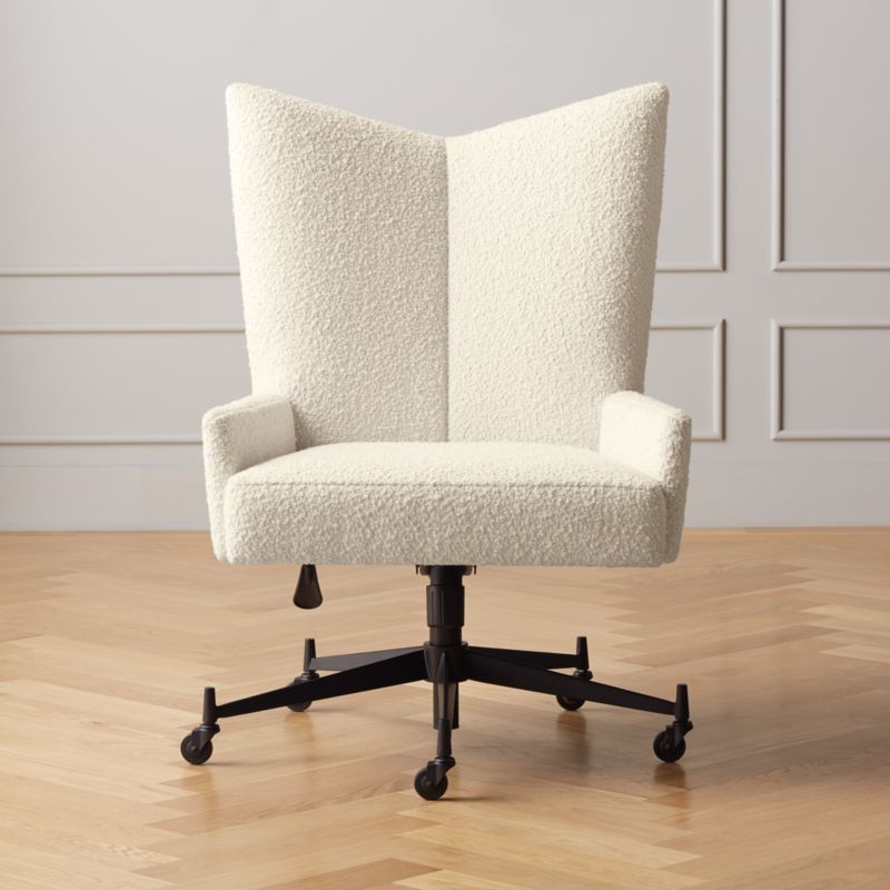 Cream desk chair online no wheels