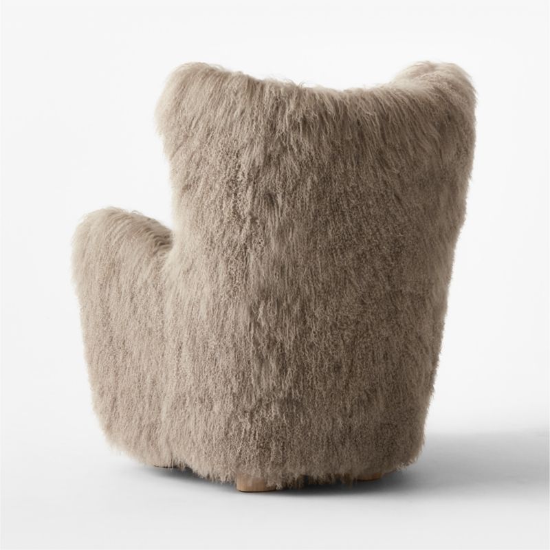 Bozzi Taupe Mongolian Sheepskin Accent Chair - image 10 of 14