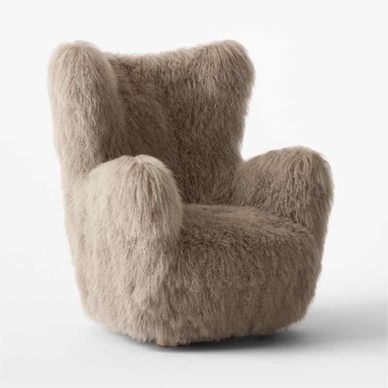 Bozzi Taupe Mongolian Sheepskin Accent Chair - image 8 of 14