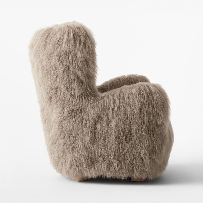 Bozzi Taupe Mongolian Sheepskin Accent Chair by Ross Cassidy + Reviews ...