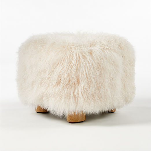 Bozzi  Mongolian Sheepskin Ottoman by Ross Cassidy