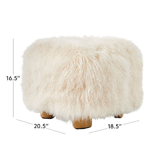 Bozzi  Mongolian Sheepskin Ottoman by Ross Cassidy