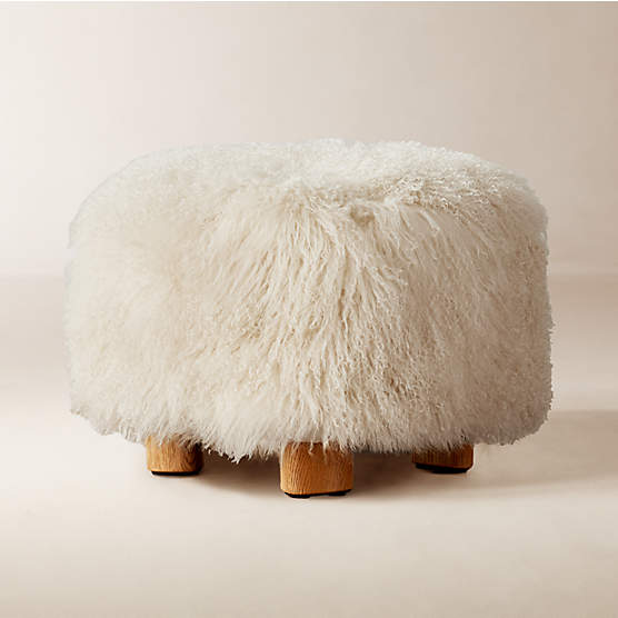 Bozzi Mongolian Sheepskin Ottoman