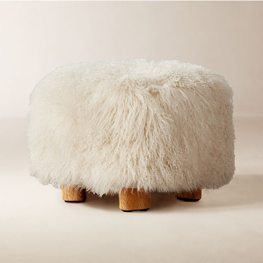 Bozzi Mongolian Sheepskin Ottoman