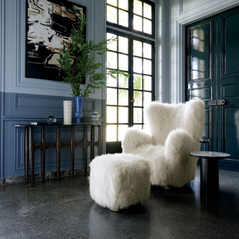 Bozzi  Mongolian Sheepskin Ottoman by Ross Cassidy - image 3 of 10