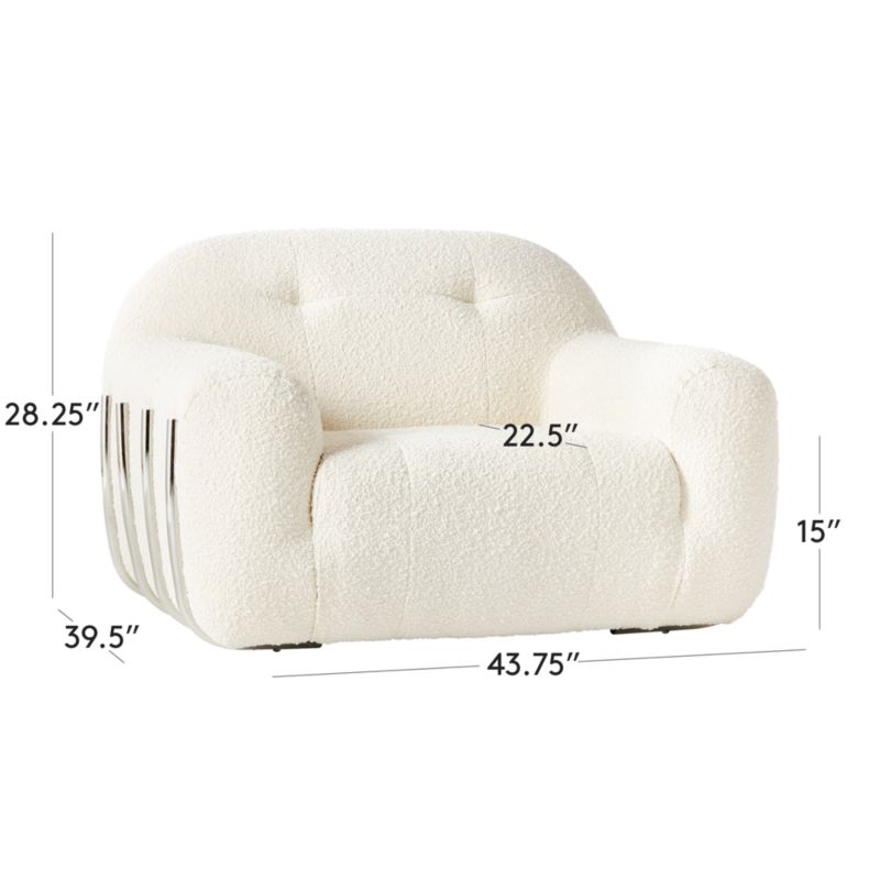 View Brace Cream Boucle Chair - image 3 of 12