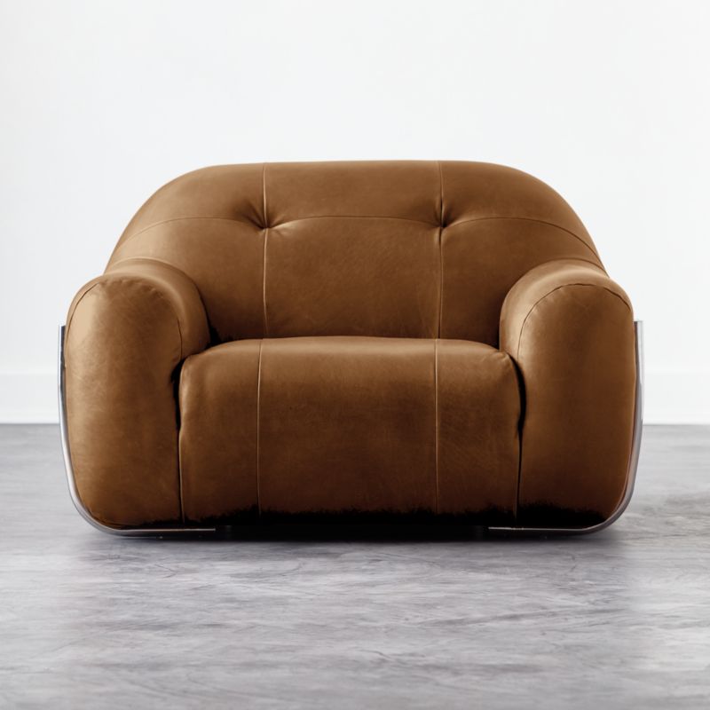 Brace Saddle Leather Chair - image 0 of 13