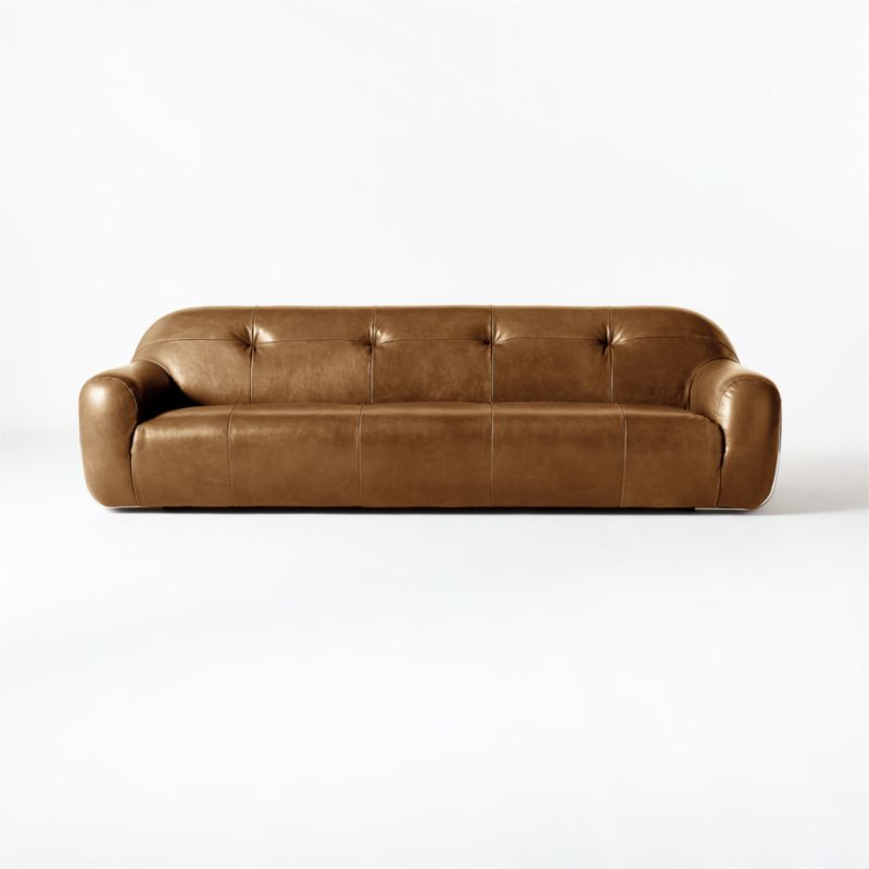 Brace 98.25" Saddle Leather Tufted Sofa - image 5 of 17