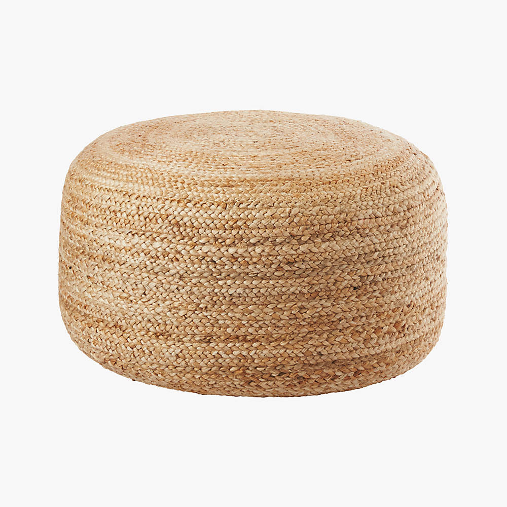 Braided Natural Jute Pouf Large 30 + Reviews | CB2