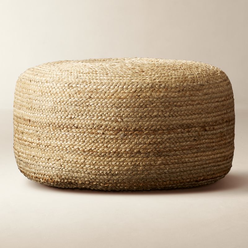 View Braided Natural Jute Pouf Large 30" details