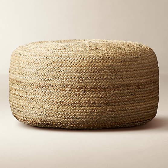 Braided Natural Jute Pouf Large 30"