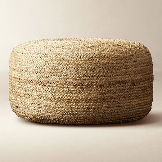 Braided Natural Jute Pouf Large 30"