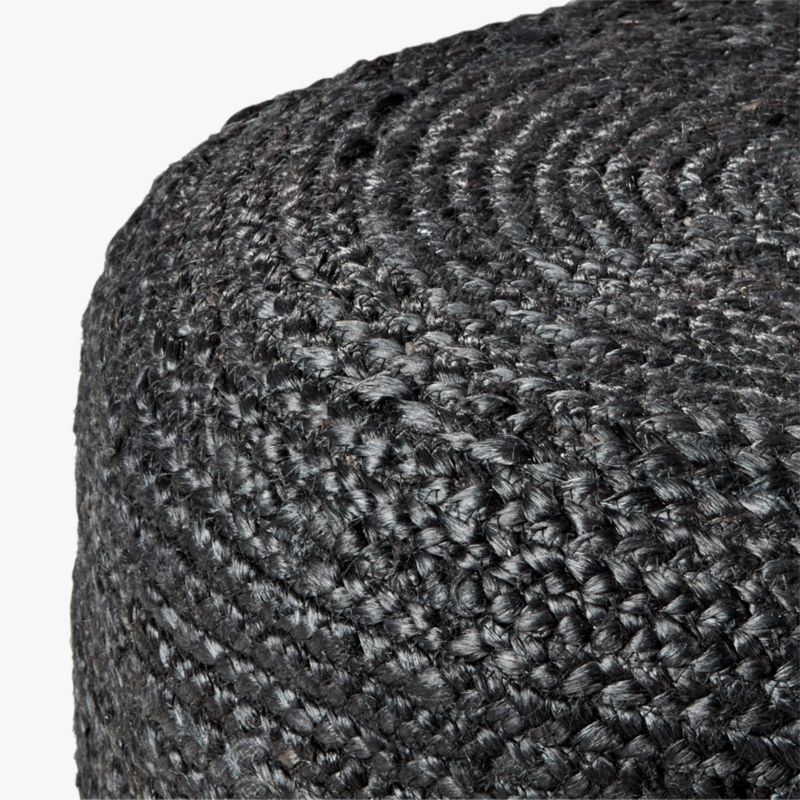 Black Braided Jute Pouf - image 4 of 6