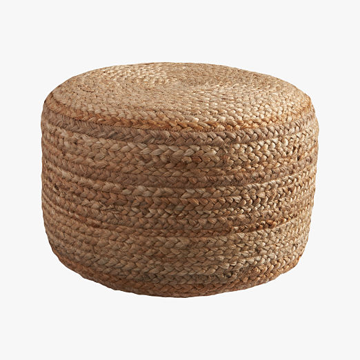 Braided Natural Jute Pouf Small 19"