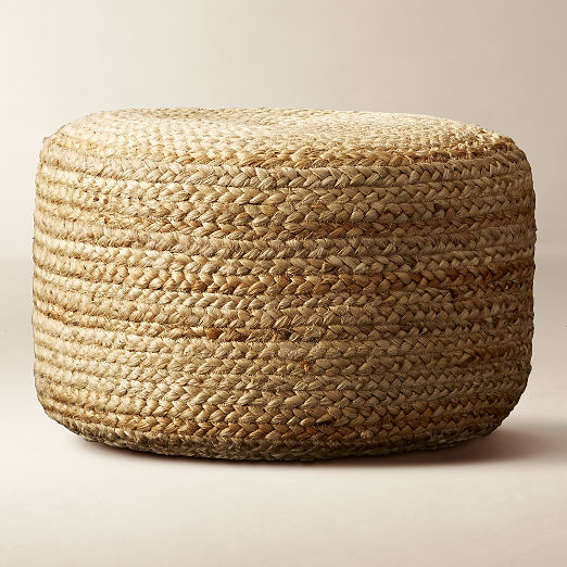 Braided Natural Jute Pouf Small 19"