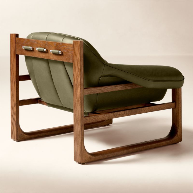 Brainstorm Green Leather Accent Chair by Casa Dean by Swizz Beatz - image 4 of 11