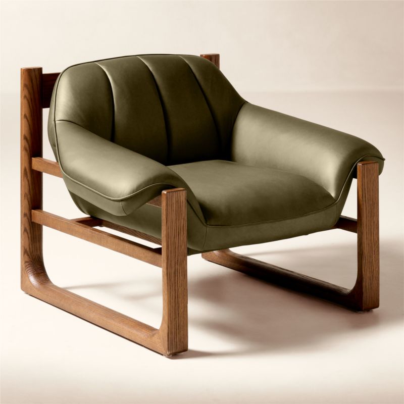 Brainstorm Green Leather Accent Chair by Casa Dean by Swizz Beatz - image 2 of 11