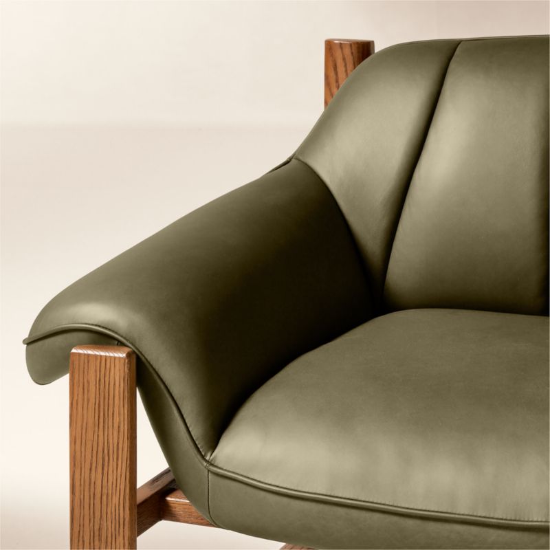 Brainstorm Green Leather Accent Chair by Casa Dean by Swizz Beatz - image 6 of 11
