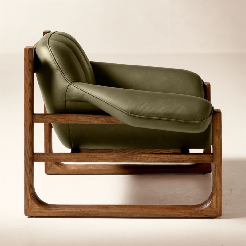 Brainstorm Green Leather Accent Chair by Casa Dean by Swizz Beatz - image 3 of 11