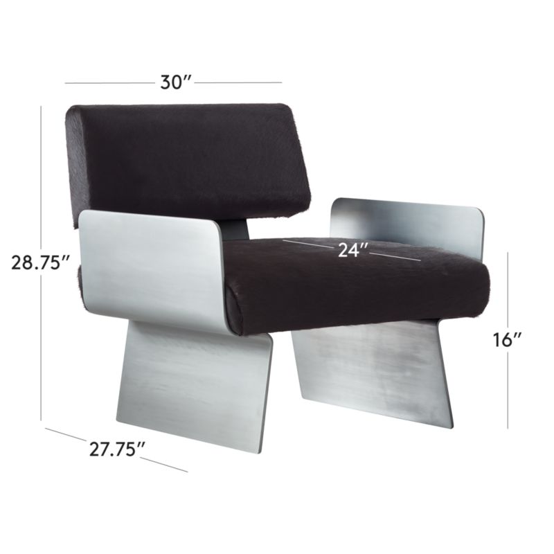 View Brasilia Black Hide Chair - image 2 of 9